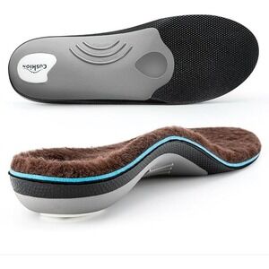 VALSOLE Orthotic Brown Insoles for Plantar Fasciitis 220+ lbs Support High Arch